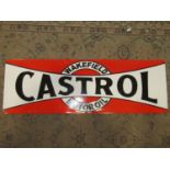 An enamel sign of rectangular for advertising Wakefield Castrol Motor Oil, 92cm x 31cm