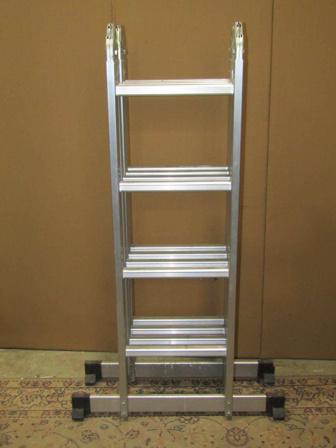 An aluminium multi purpose folding and adjustable ladder