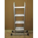 An aluminium multi purpose folding and adjustable ladder