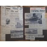 A large mid-20th century scrap book containing newspaper cuttings of various shipping accidents