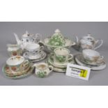 A collection of Masons Fruit Basket patternwares in the green colourway, comprising tureen and