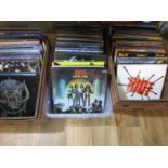 An extensive collection of rock and heavy rock vinyl LPs and 12" singles, various artists to include