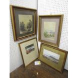 A collection of 19th century and later watercolours including mountainous scene with cattle signed