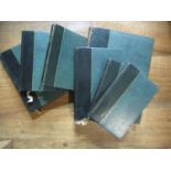 An extensive collection of miscellaneous books including a number bound in matching green leather (