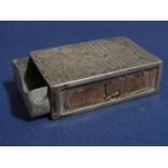 Possibly by Sampson Mordan & Co, silver matchstick box with engraved decoration of a child seated on