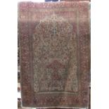 Antique Persian Tree Of Life type carpet with large central floral bouquet and further floral