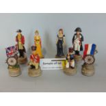 A contemporary resin chess set showing the Battle of Waterloo