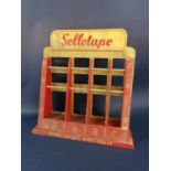 A vintage polychrome Sellotape advertising stand, 40cm high