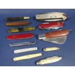 Large military T. Turner & Co Encure pocket knife together with a further collection of various