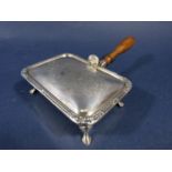 Good quality Garrard of London silver small cheese toasting type dish, with engraved scallop shell