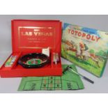 2 vintage games- Totopoly board game and 'Roulette de Luxe' gaming set