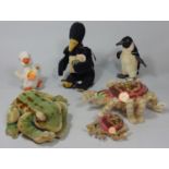 Collection of small Steiff toy animals all with pin in ear, unboxed, including 1960 replica '