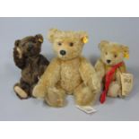 3 small Steiff teddy bears, all in good condition and with pin in ear, no boxes or certificates;