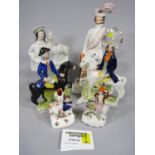 An extensive collection of 19th century and later Staffordshire figures including Equestrian