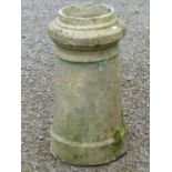 A single buff coloured clay chimney pot, 64cm high approx