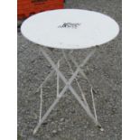 A simple cafe table with folding frame, 60 cm diameter