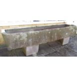 A good large local stone trough, 225 cm long x 60 cm wide x 33 cm deep (this lot can be viewed by