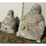 Two graduated buddhas 30 cm and smaller
