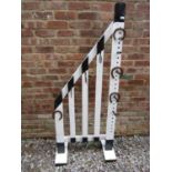 A novel painted freestanding wooden equestrian tack/harness stand, with slatted framework, 82cm high