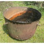 A large 19th century cast iron cauldron with four lugs (sound), 115 cm diameter