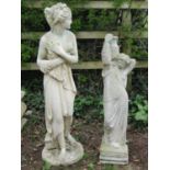 Reclaimed figure of a classical maiden 120 cm in height, together with a further figure of a