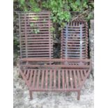 Three iron fire baskets in various sizes