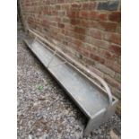 A galvanised iron field sheep feeding trough, 2.8 metres in length