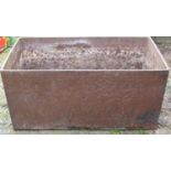 A vintage reclaimed cast iron trough/tank of rectangular form approximately 70cm long x 40cm