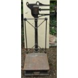 A set of W & T Avery heavy sack scales with cast iron framework