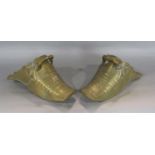 A pair of Mediterranean brass stirrups, 25cm long