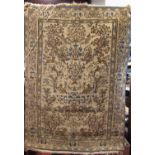 Perisan Tree Of Life type rug decorated with various animals and floral sprays upon a cream