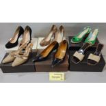 10 pairs of ladies designer shoes including shoes by Gucci, Paul Smith, Sophie Webster, Monolo