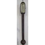 A 19th century rosewood stick barometer with ivory back plate, by J A Franklin of Manchester, 94
