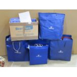 A quantity of Swarovski crystal packaging, mainly empty boxes of varying size, bags, and a further