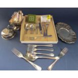 A large collection of Christofel silver plated flatware with French plated marks together with