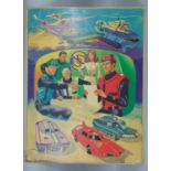 Captain Scarlet poster on board, late 60's/early 70's, size 70 x 54cm