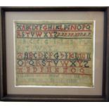 Late 17th century needlework sampler by Ellinor (sic) Degg? inscribed Made This In 1698 and was Born