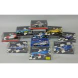 10 Minichamps Formula One racing cars by Pauls Model Art, all boxed, 1:43 scale (10)