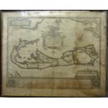 Willem Blaeu (1571-1638) - Map of Bermuda (c.1630 or later) with some hand colouring and with