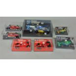 Collection of boxed Formula One racing cars by Pauls Model Art including 1:43 scale models Ferrari