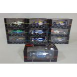 10 boxed Formula One racing cars by Onyx, all 1:43 scale including 021 McLaren Honda Ayrton Senna