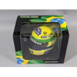 1:2 scale Ayrton Senna Racing Car Collection replica helmet by Minichamps, model no 540943202