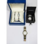 Vintage ladies Rotary watch duo comprising a cocktail watch with stylised gate link bracelet and