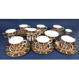 A collection of Royal Crown Derby Imari pattern teawares number 1128 comprising milk jug, sugar
