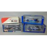 4 boxed Formula One 1:18 scale boxed model racing cars including Heinz-Harald Frentzen edition