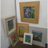Mitra McQuilton (local contemporary artist) - Floral subjects including water lily, sunflowers,