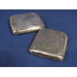 Two similar silver cigarette cases, 5 oz approx (AF)