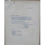 A framed letter dated 20th July 1971, typed with signature and on paper headed 'Bing Crosby' (1)