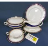 A collection of Aynsley Leighton pattern dinnerwares comprising a pair of two handled tureens and