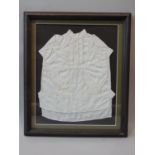 Victorian hand made sampler of linen shirt with finely worked sleeves, cuffs, collar, hem in